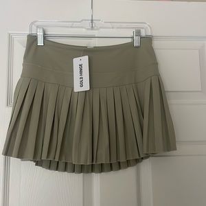 Gold Hinge Pleated Tennis Skirt